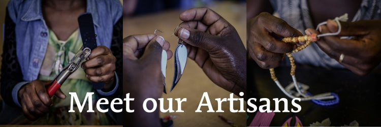 Hands creating artisan jewelry