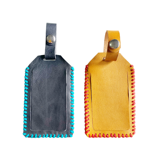 Stitched Leather Luggage Tag